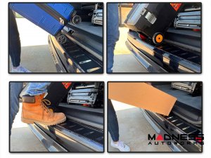 FIAT 500e Gen2 Bumper Sill Protector - Rear - Stainless Steel w/ Carbon Fiber Accents 2024-2024